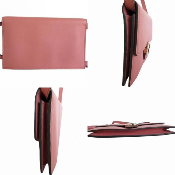 GUCCI Interlocking G Leather Shoulder Bag Wallet Pink Beige - Picture 3 of 5